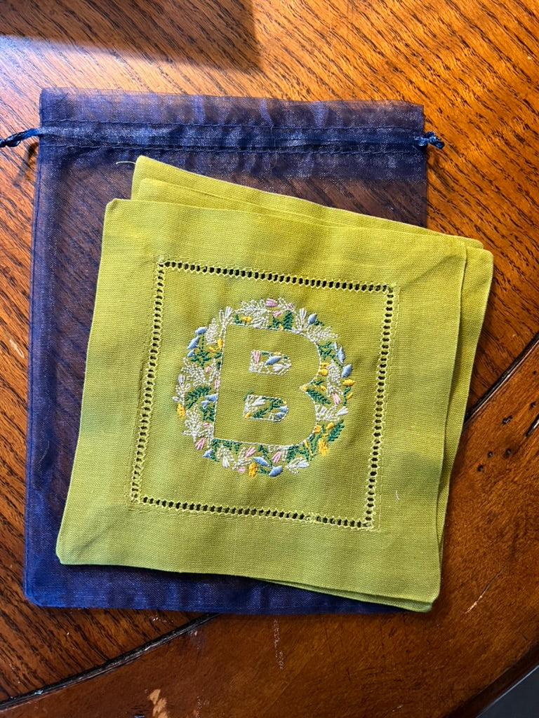 Monogrammed Cocktail Napkins — Set of 4