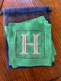 Monogrammed Cocktail Napkins — Set of 4