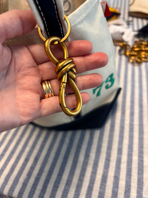 Boat Cap with Brass Knot Bag Clip