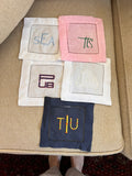 Monogrammed Cocktail Napkins — Set of 4