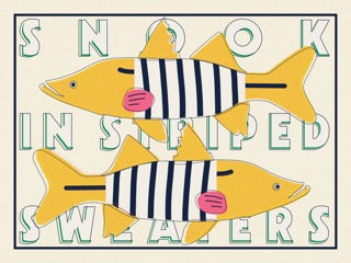 Snook in Striped Sweaters — Boca Grande Print